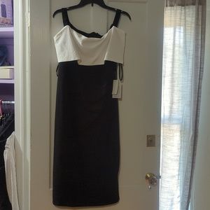 Marina cocktail dress, black and white, size 12